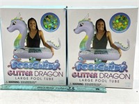 NEW Lot of 2- Pool Candy Glitter Dragon Large