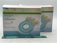 NEW Lot of 2- FindUWill Inflatable Crown Pool