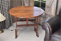 Small, Round, Oak, Drop Leaf Table