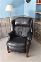 Reclining leather Wing Backed Arm Chair