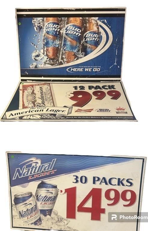 Lot of 3 Beer Signs