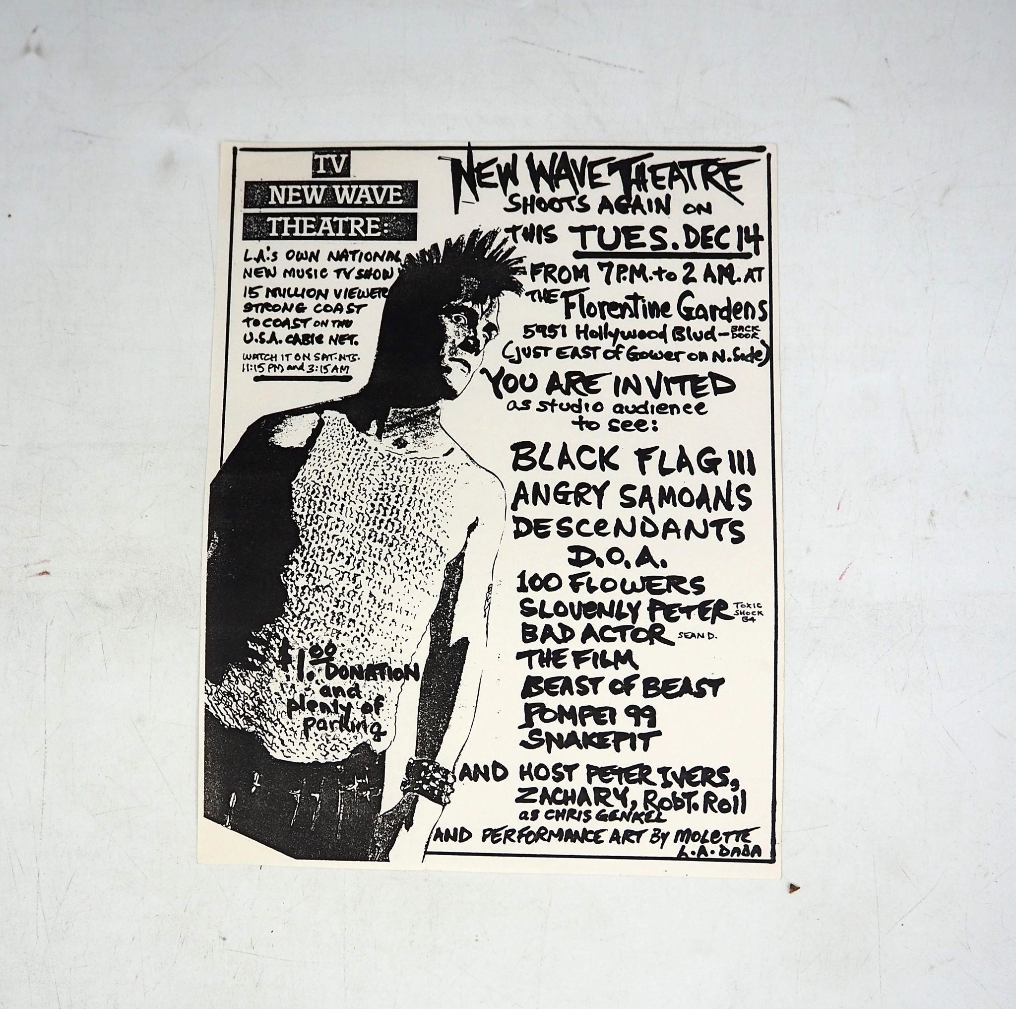Rare Punk Flyer NEW WAVE THEATER Descendents