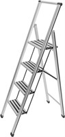 WENKO 4 Step Ladder  17.3x60.2x2.2in  Silver