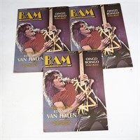3 X Eddie Van Halen BAM Cali Music Mags 1982