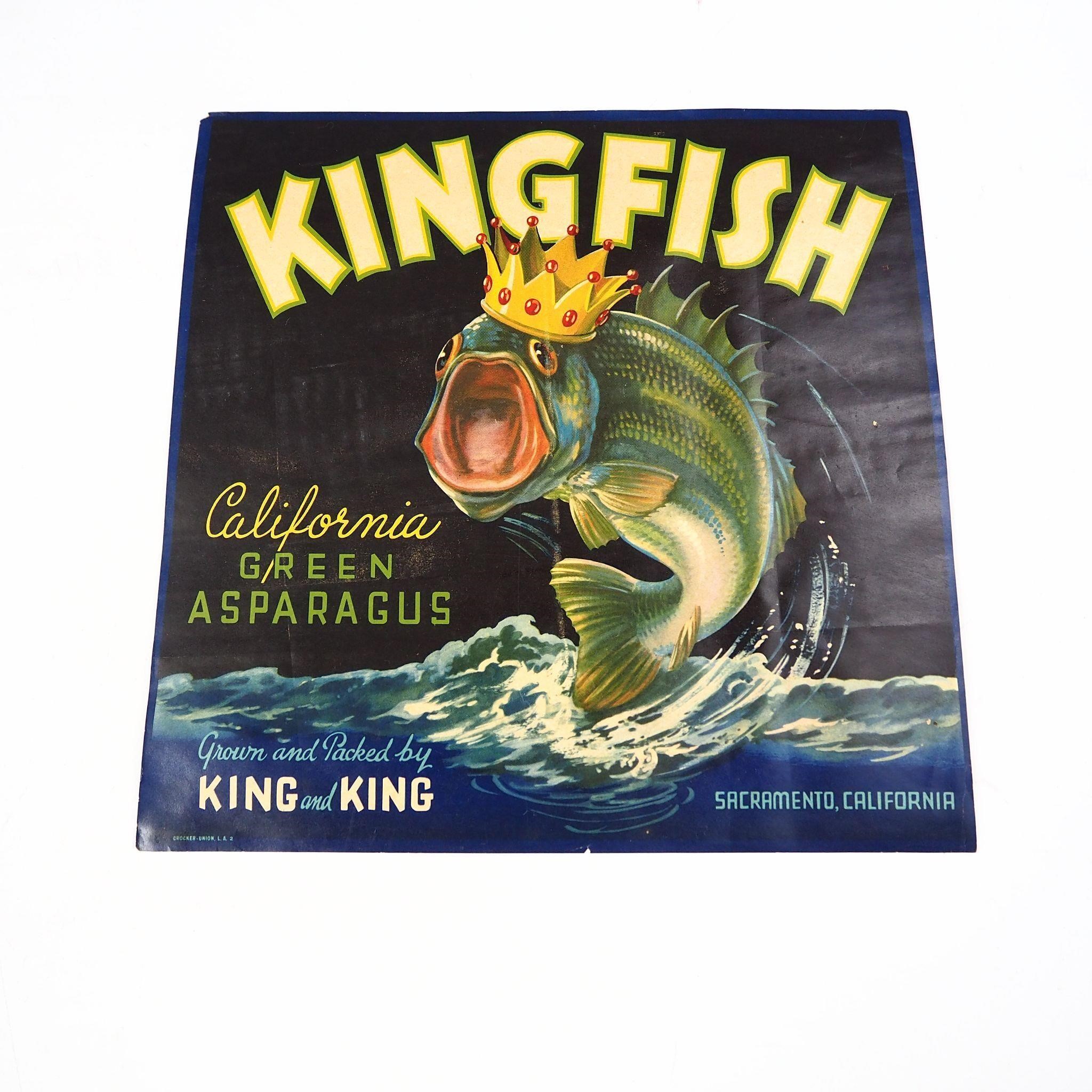 Vintage Kingfish Asparagus Crate Label