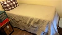 Twin size bed with folding metal frame, and good