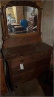 Antique oak dresser with mirror/42 inches wide