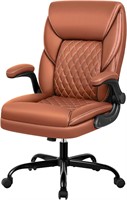 Leather Office Chair  Brown Mid Back