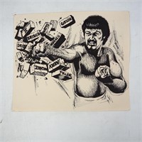 Original Pen/Ink Paper Attributed to Jerry Lawler
