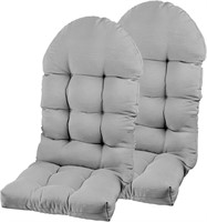 2 Patio Chair Cushions 44x19x4 inch  Gray