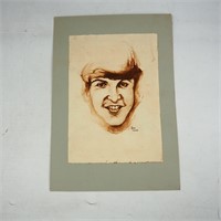 Signed Jerry Lawler Watercolor of Paul McCartney