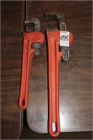 TWO PIPE WRENCHES