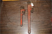 TWO PIPE WRENCHES