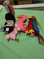3 Ty Beanie babys Jabber, pinky & Waddles