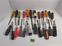 Box of various screwdrivers