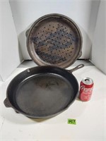 15.25" USA  cast fry pan & lid