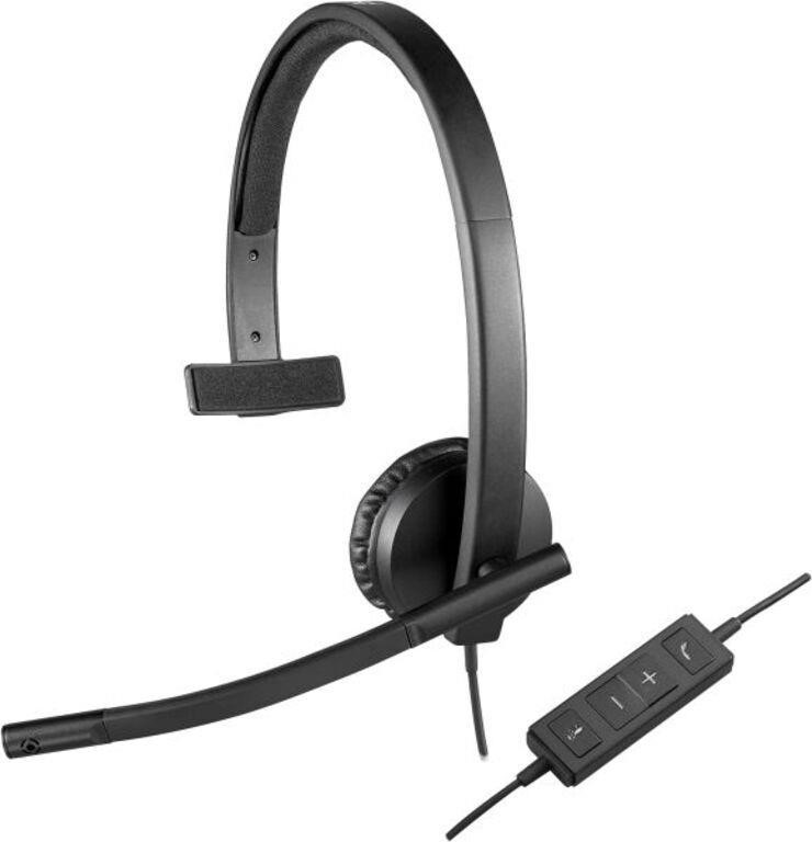 Logitech H570e Wired Headset, Mono Headphones with