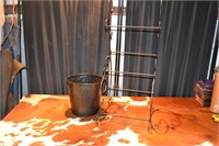 Metal stand towel rack, metal trash can