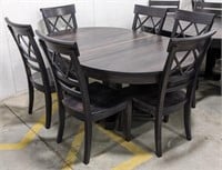 Maple Dining Table With 6 Chairs In Gunsmoke