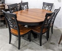 Maple Dining Table With 6 Chairs In MC & Black