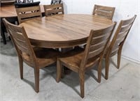 Maple Dining Table With 6 Chairs In Almond