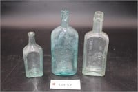 Blue Glass Medical Bottles, Paris "Parke"