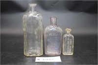 (3) Vintage Glass Medical Castoria Bottles
