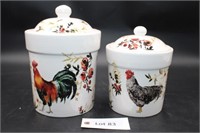 (3) William Sonoma Rooster Print Covered
