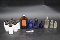 Assortment of Glass Bottles/Apothecary Bottles
