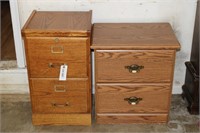 (2) Wooden 2 Drawer Filing Cabinets