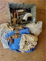Tarp drop cloth vintage oil can and more