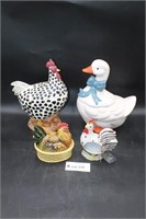 Duck & Chicken Canisters, Rooster Sponge Holder
