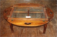 Wood & Glass Faux Butlers Coffee Table