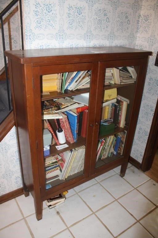 Wooden Glass Front  Bookcase