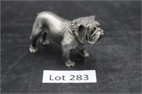 1970 Pewter Bull Dog With Artist Signature
