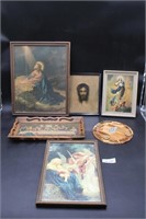 (6) Framed Religious Pictures