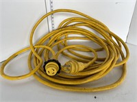Yellow shore power cord for boats