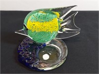 Glass Angelfish Paperweight Votive Partylite