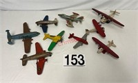 Vintage Metal Toy Plane Assortment