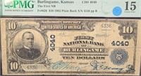 1902 $10 - Burlingame, KS First National Bank