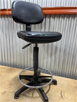 Chair with Foot Ring and Foam Seat, Black Vinyl
