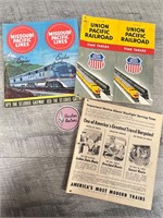 Vintage lot of railroad time tables and pamphlets