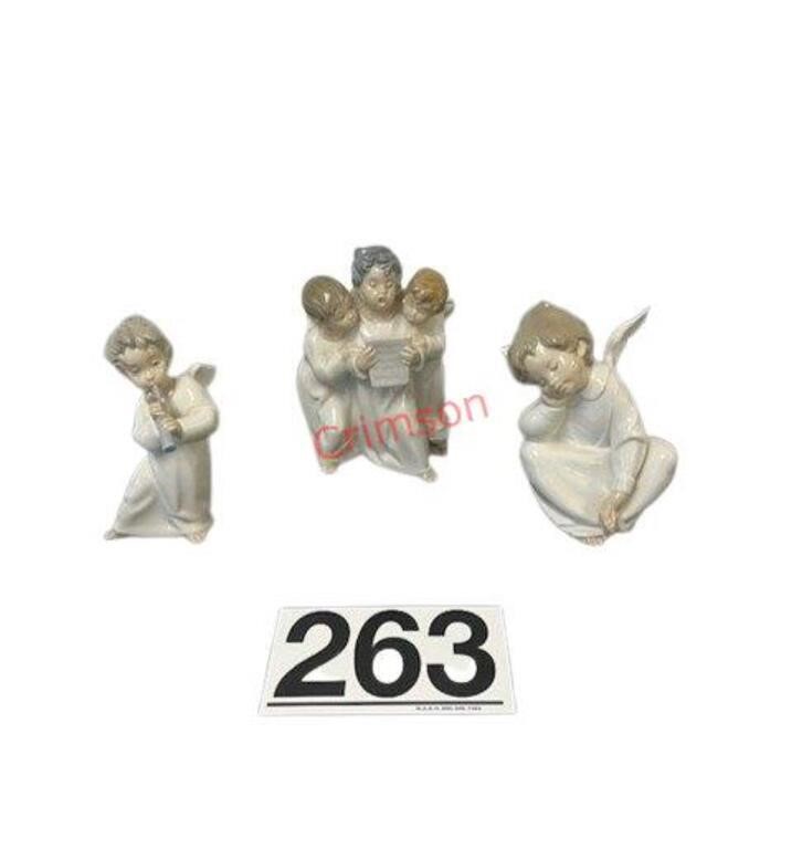 Trio of Lladro Angel Figurines
