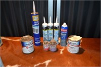Adhesives, liquid nails, silicone tubs, epoxy