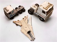 3 Vintage Metal Toys Pan Am Plane - Trucks