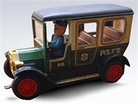 Vintage Bandai Police Car Tin Toy Japan