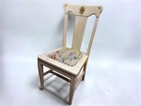 Vintage Side Chair w/ Embroidered Seat - Beautiful