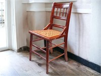 Vintage side chair with cane seat