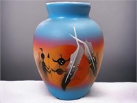 Native American Navajo Vase Pottery 6.5" Tall Sign