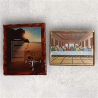 Footprints Religious Wall Clock & Last Supper Pic